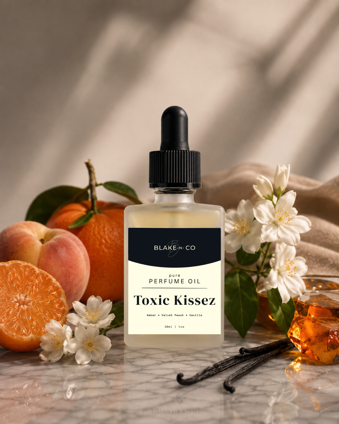 Toxic Kissez Pure Perfume Oil | Soft Amber and Peachy Musk with Sweet, Soul Snatching Energy