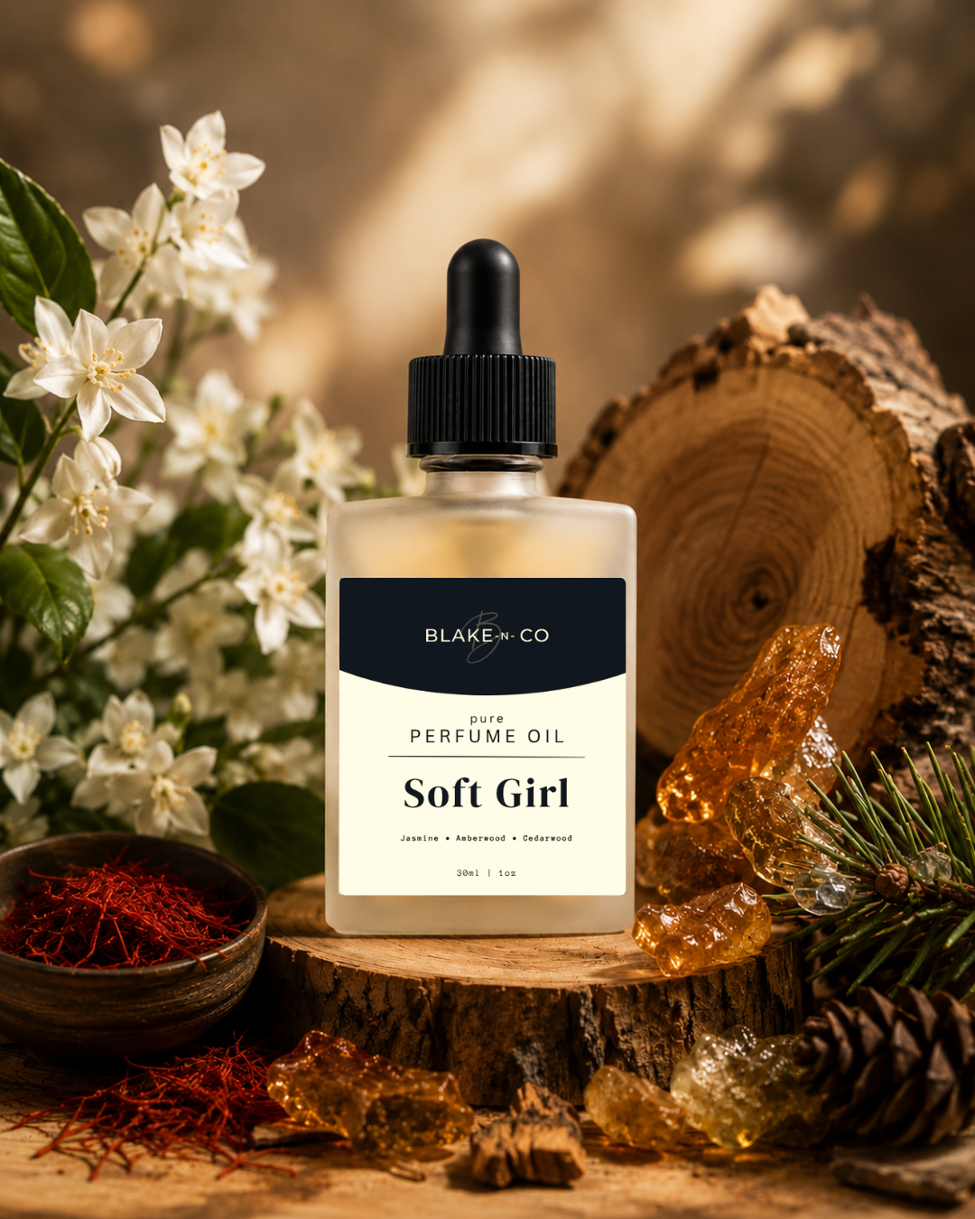 Soft Girl Pure Perfume Oil | Airy Jasmine and Saffron with Cozy, Feminine Softness