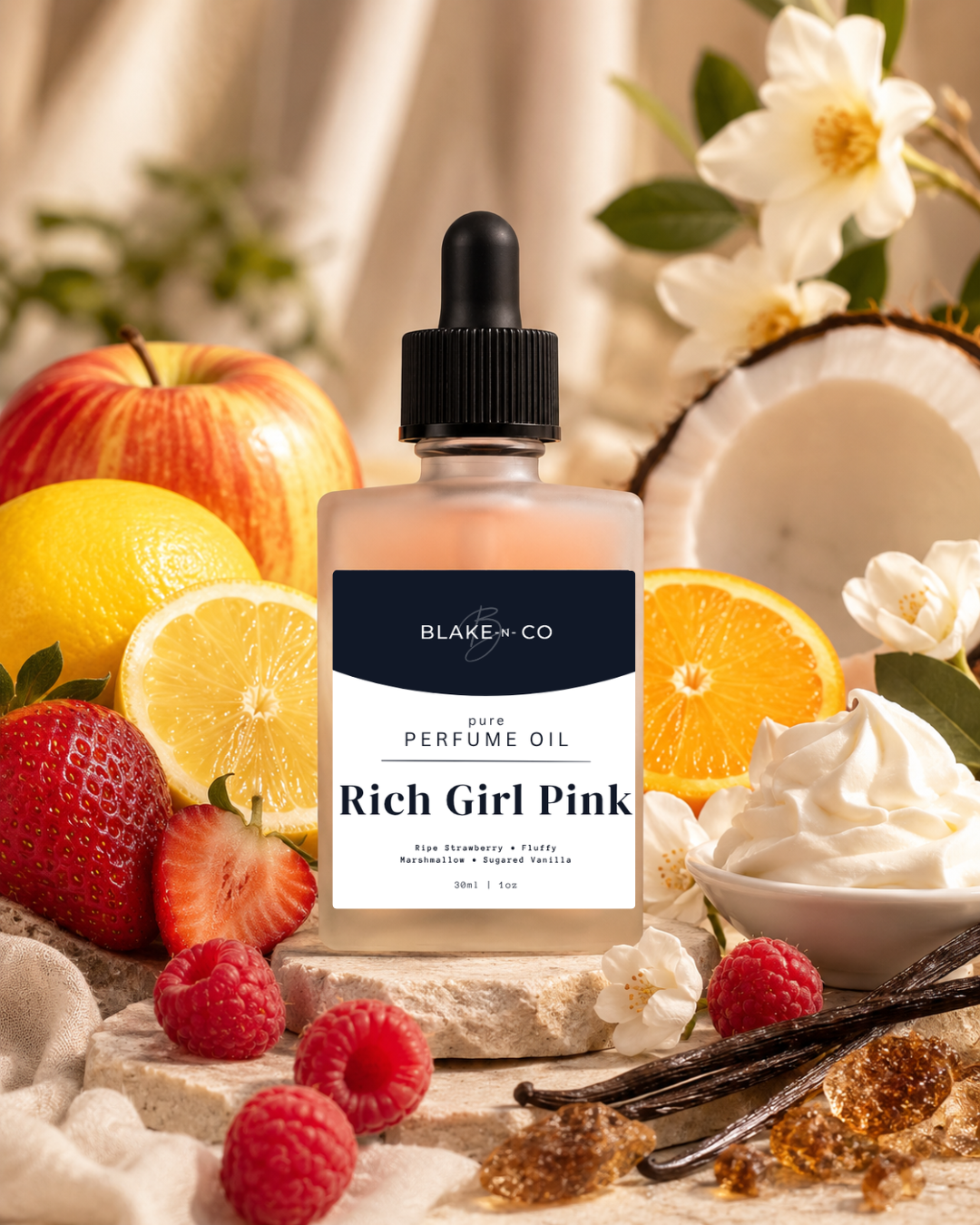 Rich Girl Pink Pure Perfume Oil | Creamy Vanilla Marshmallow with Fruity, Feminine Vibes